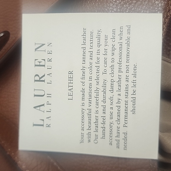 Lauren Ralph Lauren Leather Brown Fringe Crossbody Hobo Saddle Shoulder Bag - Picture 9 of 12